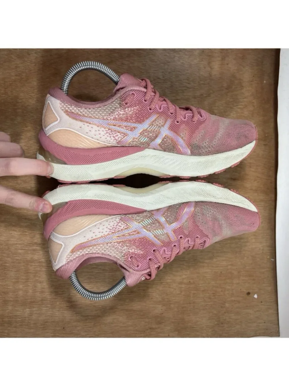 Asics Gel Nimbus 23 Shoes Women Size 8.5 Pink White Athletic Trainers Sneakers